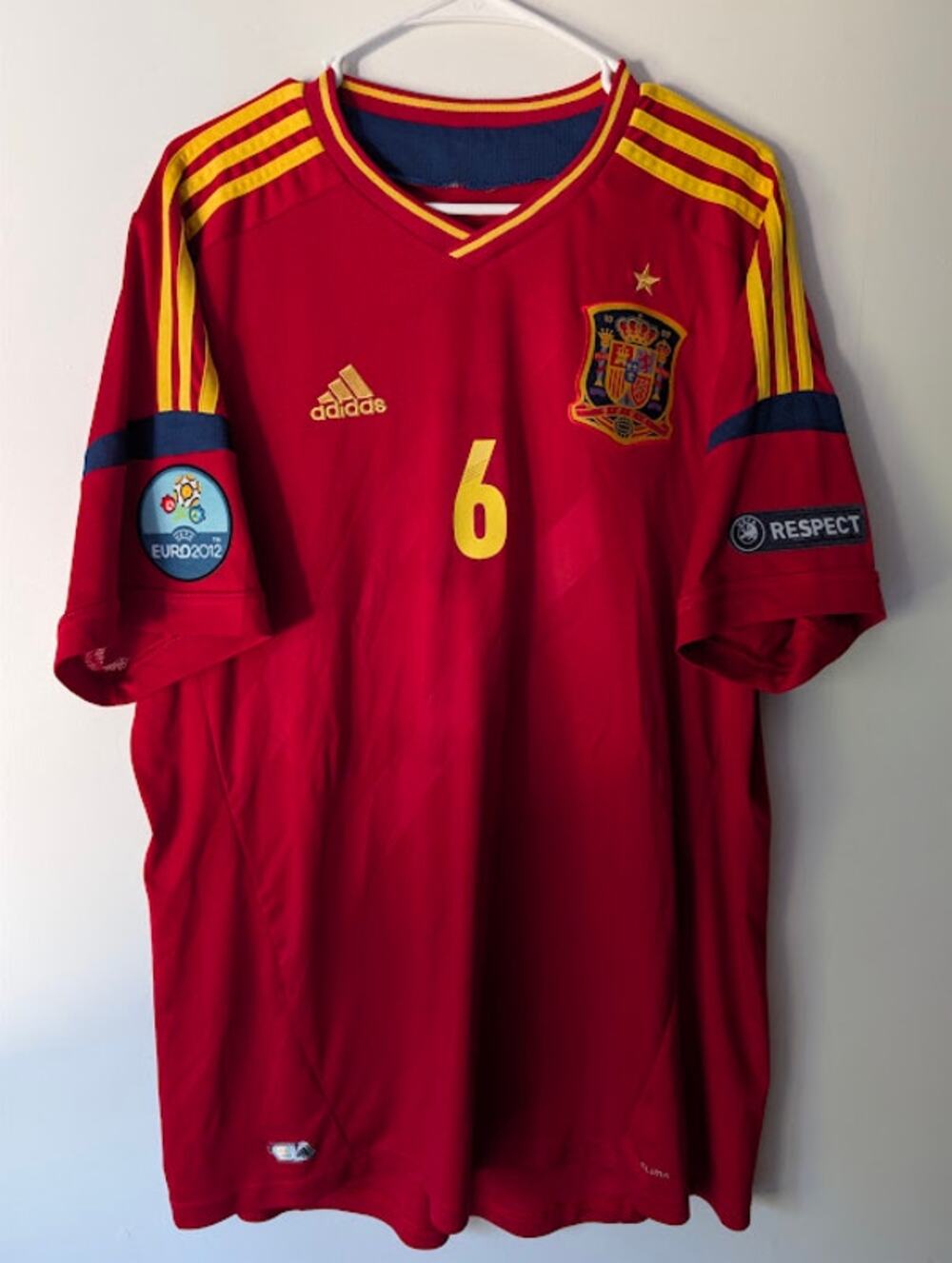 Spain Iniesta Euro 2012 Vintage Jersey Large